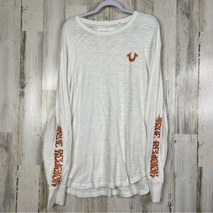 True Religion Shirt Men’s Sz‎ 2XL Long Sleeve Tee Big Spell Out Logo